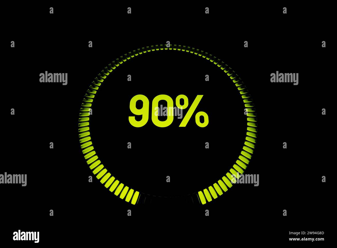 Energy meter, battery indicator and charging progress with percentage 3D template. Energy