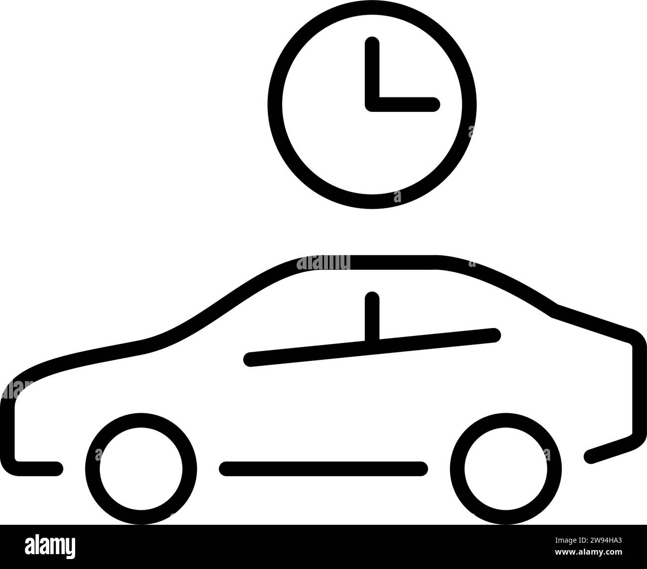 Hourly car rent services. Pixel perfect icon Stock Vector