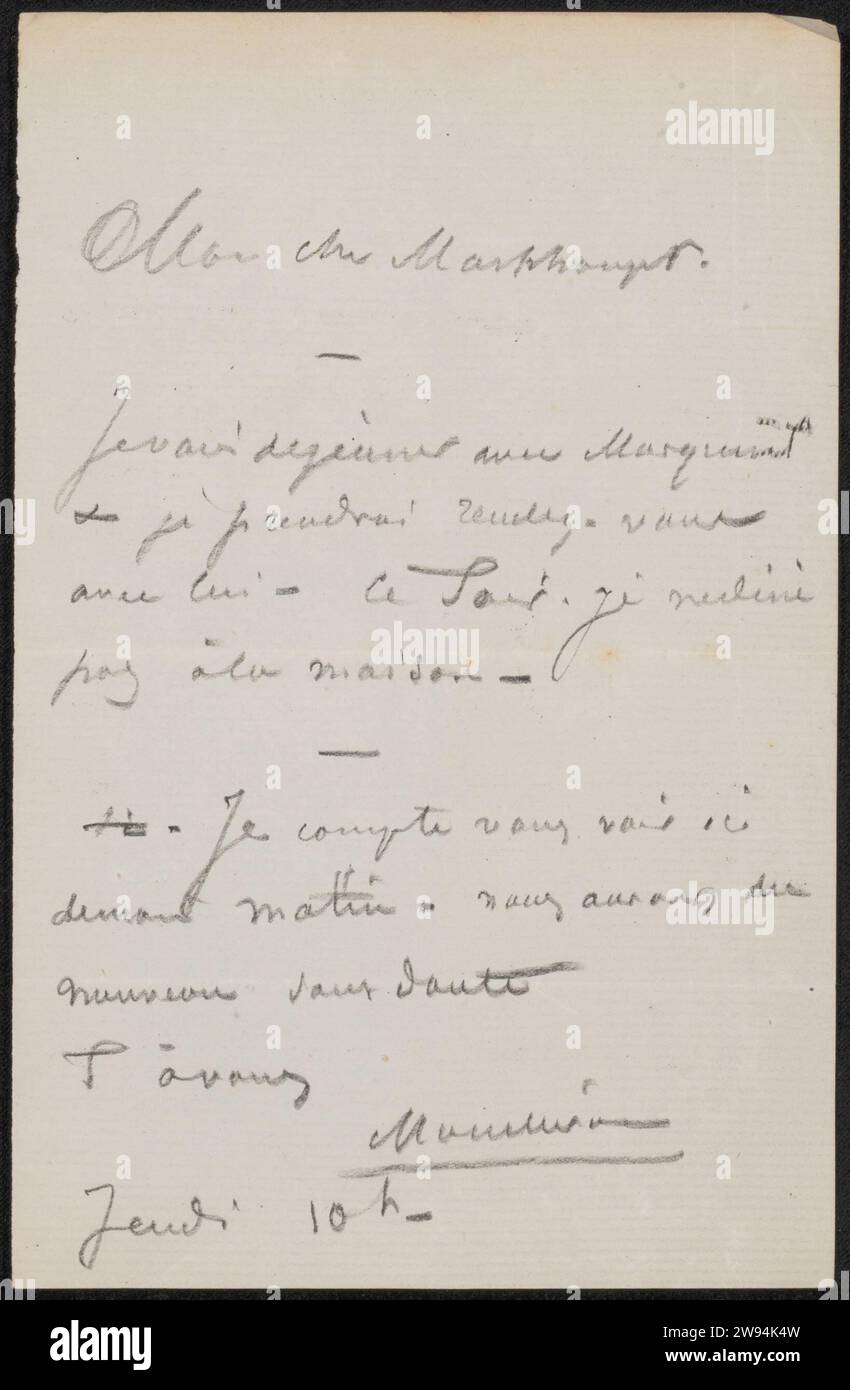 Letter to Jan Hendrik Maschaupt, Adolphe Mouilleron, 1836 - 1881 letter ...