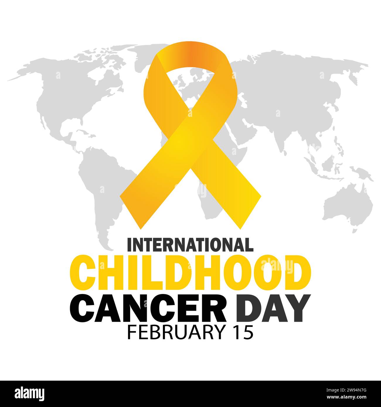 International Childhood Cancer Day. February 15. Holiday concept. Template for background, banner, card, poster with text inscription. Vector Stock Vector
