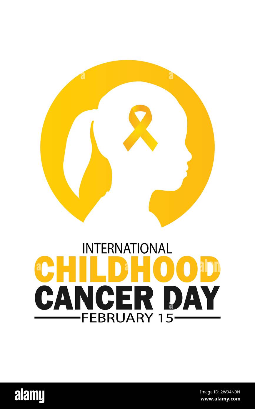 International Childhood Cancer Day.  Vector illustration. February 15. Suitable for greeting card, poster and banner. Stock Vector