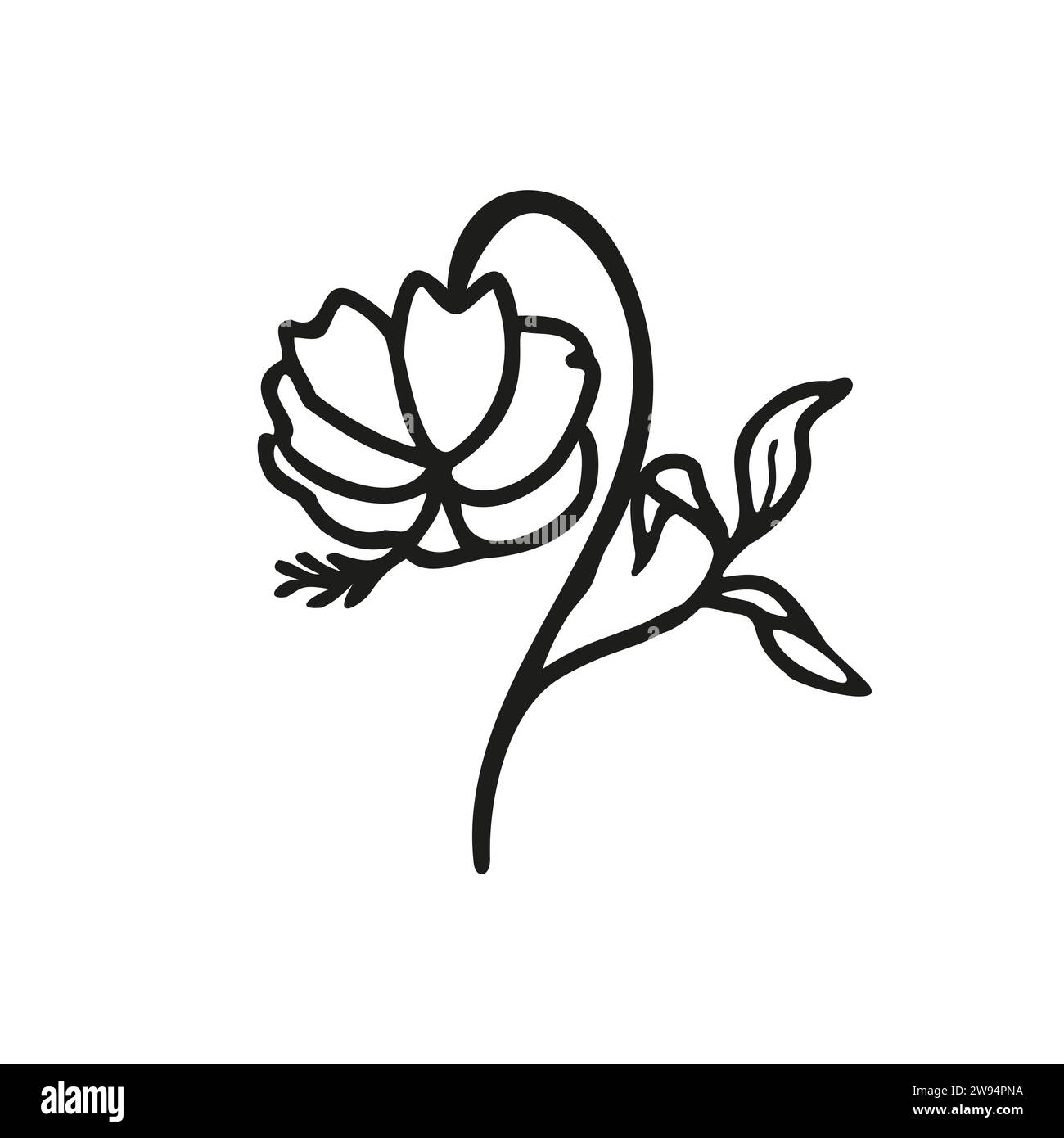 Flower Clipart Line Drawing
