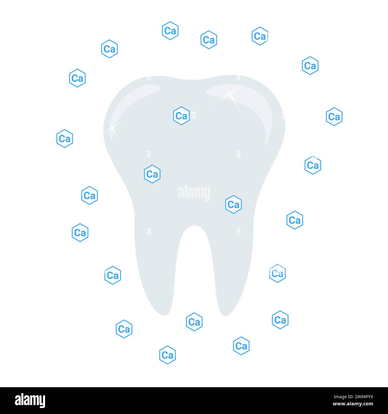 Tooth, mineral, calcium. Dentistry. Vector illustration can be used for topics such as health, nutrition, vitamins Stock Vector