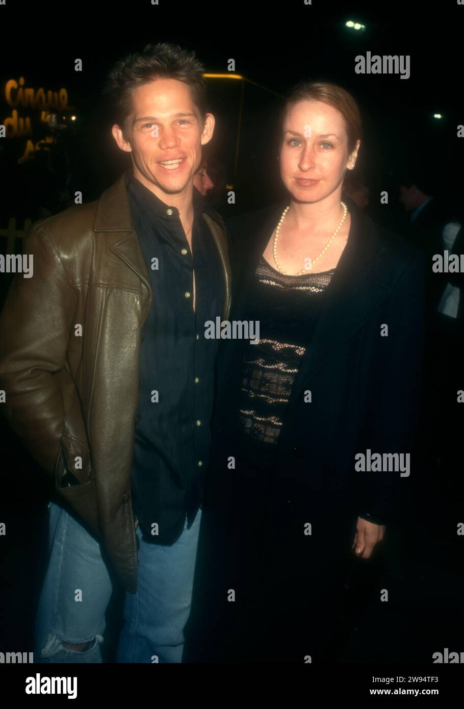 Santa Monica, California, USA 26th September 1996 Actor Jack Noseworthy and Kitty attend Cirque Du Soleil ÔQuidamÕ Opening Night on September 26, 1996 at Santa Monica Beach in Santa Monica, California, USA. Photo by Barry King/Alamy Stock Photo Stock Photo