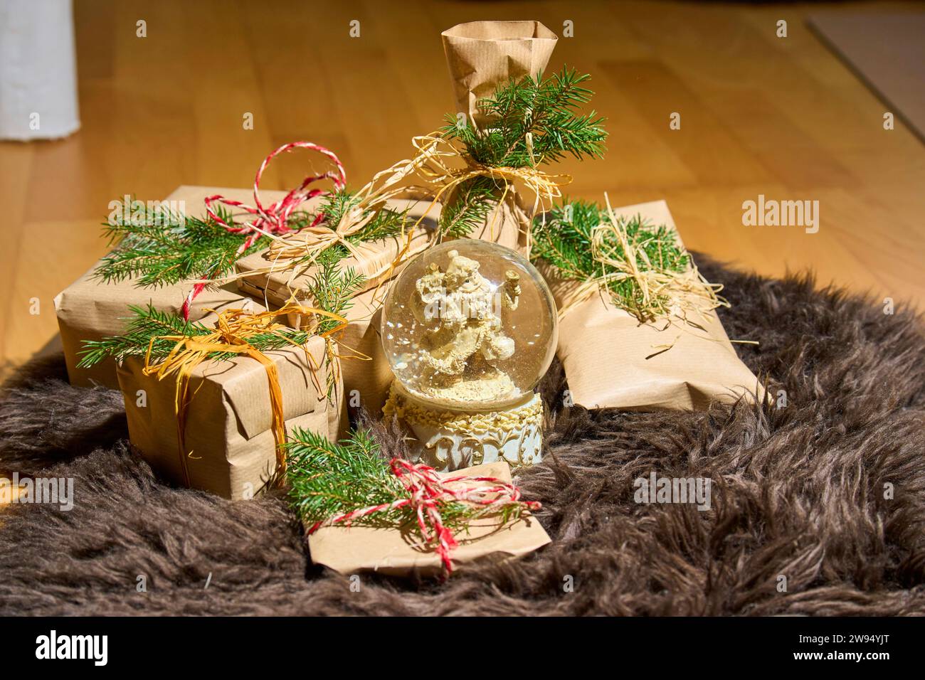 Christmas presents in Marktoberdorf, Bavaria, Germany, Dec 24, 2023. Stock Photo