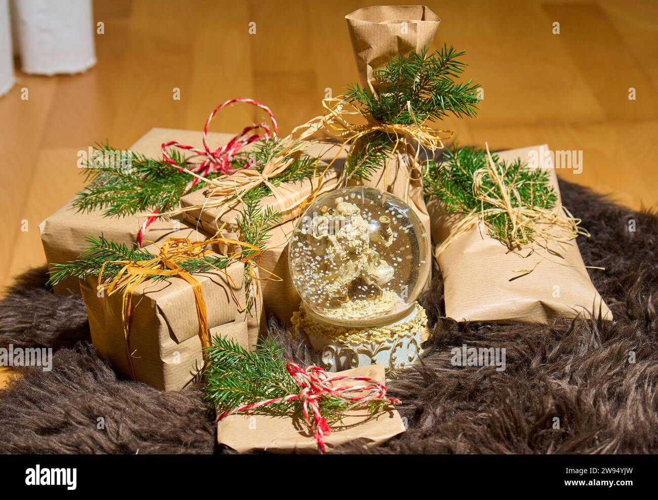 Christmas presents in Marktoberdorf, Bavaria, Germany, Dec 24, 2023. Stock Photo