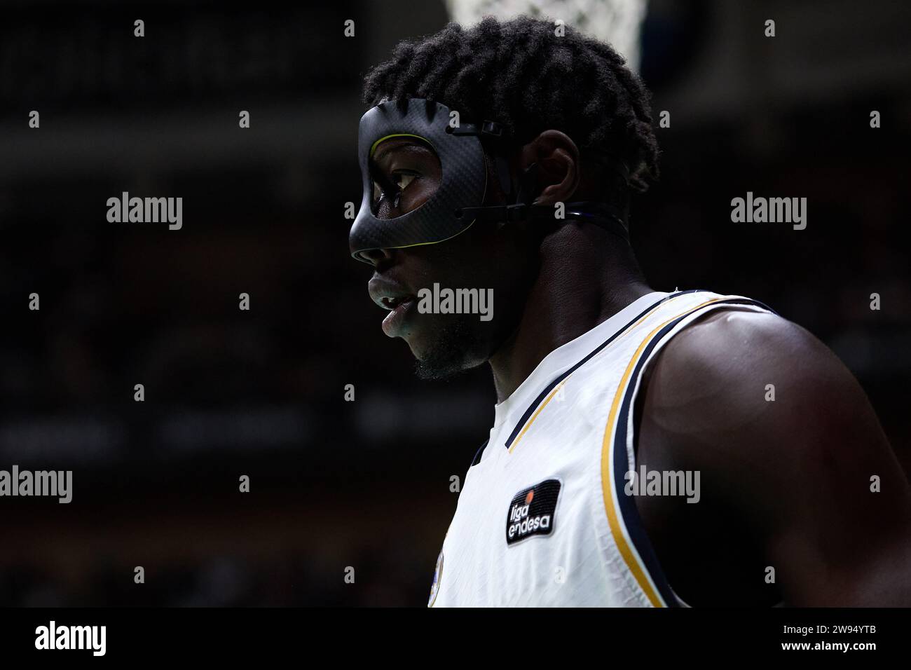 Badalona, Barcelona. 23rd Dec, 2023. Eli John Ndiaye of Real Madrid during the ACB Liga Endesa match between Joventut Badalona and Real Madrid at Pabellon Olimpico de Badalona on December 23, 2023 in Badalona, Spain. (Photo by David Ramirez/Dax Images) Credit: DAX Images/Alamy Live News Stock Photo