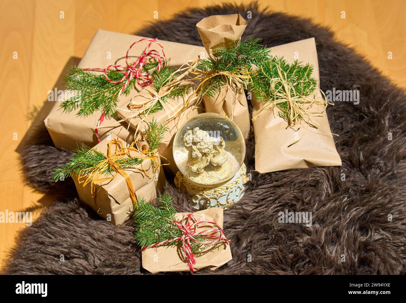 Christmas presents in Marktoberdorf, Bavaria, Germany, Dec 24, 2023. Stock Photo