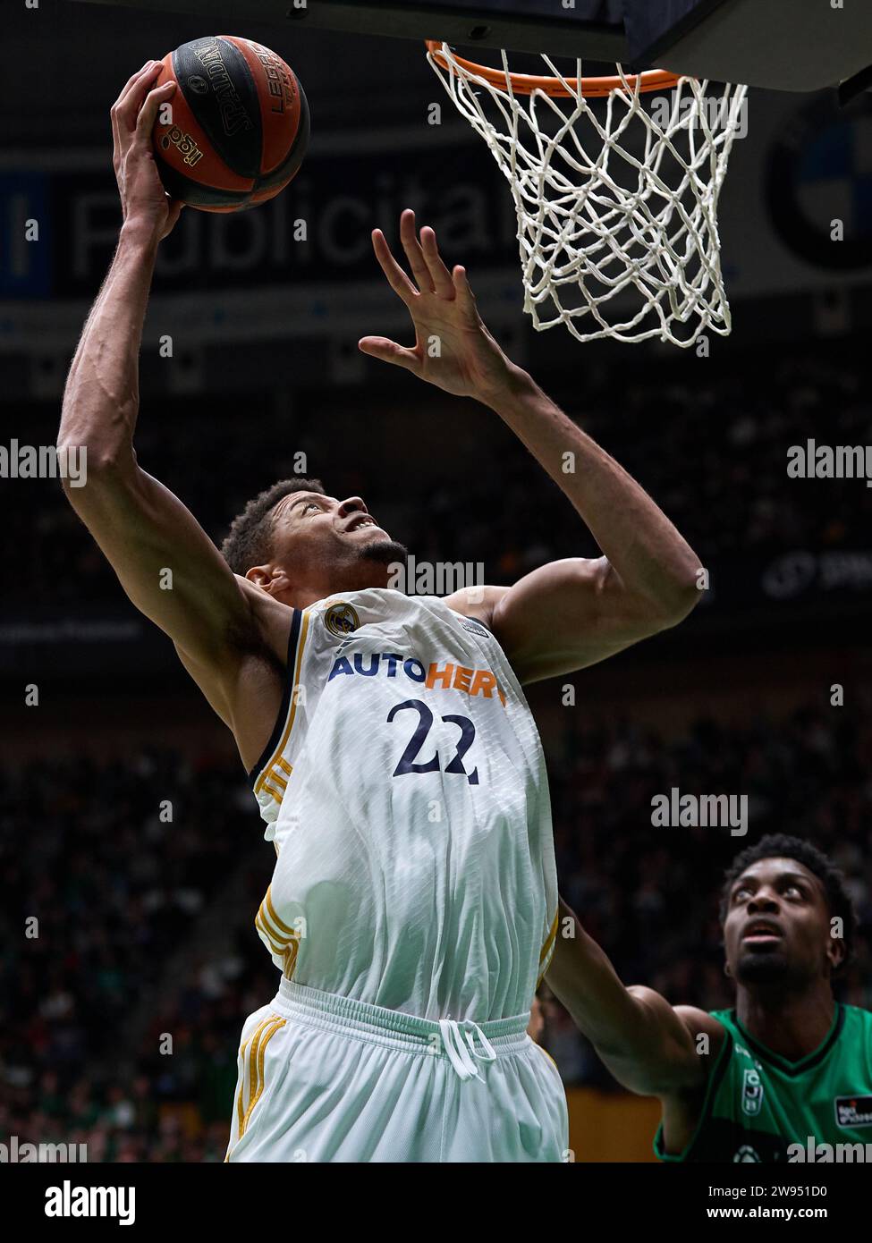 Badalona, Spain, Barcelona. 23rd Dec, 2023. m2< in action during the ACB Liga Endesa match between Joventut Badalona and Real Madrid at Pabellon Olimpico de Badalona on December 23, 2023 in Badalona, Spain. (Credit Image: © David Ramirez/DAX via ZUMA Press Wire) EDITORIAL USAGE ONLY! Not for Commercial USAGE! Stock Photo