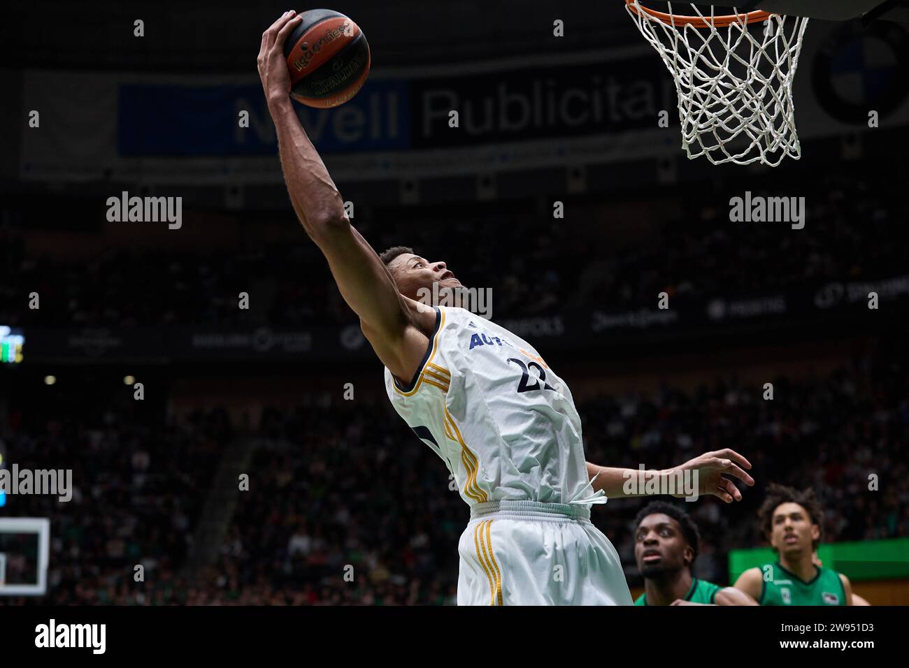 Badalona, Spain, Barcelona. 23rd Dec, 2023. m2< in action during the ACB Liga Endesa match between Joventut Badalona and Real Madrid at Pabellon Olimpico de Badalona on December 23, 2023 in Badalona, Spain. (Credit Image: © David Ramirez/DAX via ZUMA Press Wire) EDITORIAL USAGE ONLY! Not for Commercial USAGE! Stock Photo