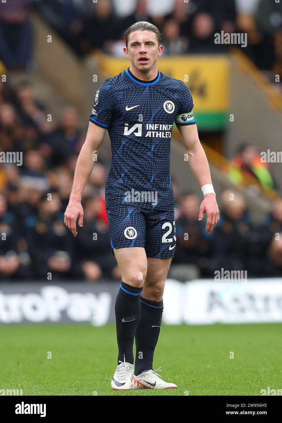 Wolverhampton, UK. 24th Dec, 2023. Conor Gallagher of Chelsea, during the Premier League match Wolverhampton Wanderers vs Chelsea at Molineux, Wolverhampton, United Kingdom, 24th December 2023 (Photo by Gareth Evans/News Images) in Wolverhampton, United Kingdom on 12/24/2023. (Photo by Gareth Evans/News Images/Sipa USA) Credit: Sipa USA/Alamy Live News Stock Photo