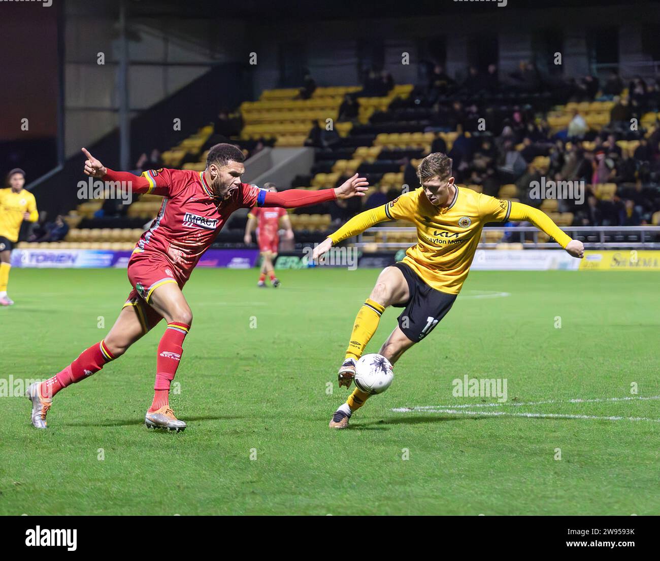 Boston United Vs Alfreton Town Vanarama National League North 23.12.2023 Jakemans Community Stadium, Boston, Lincolnshire, England Stock Photo