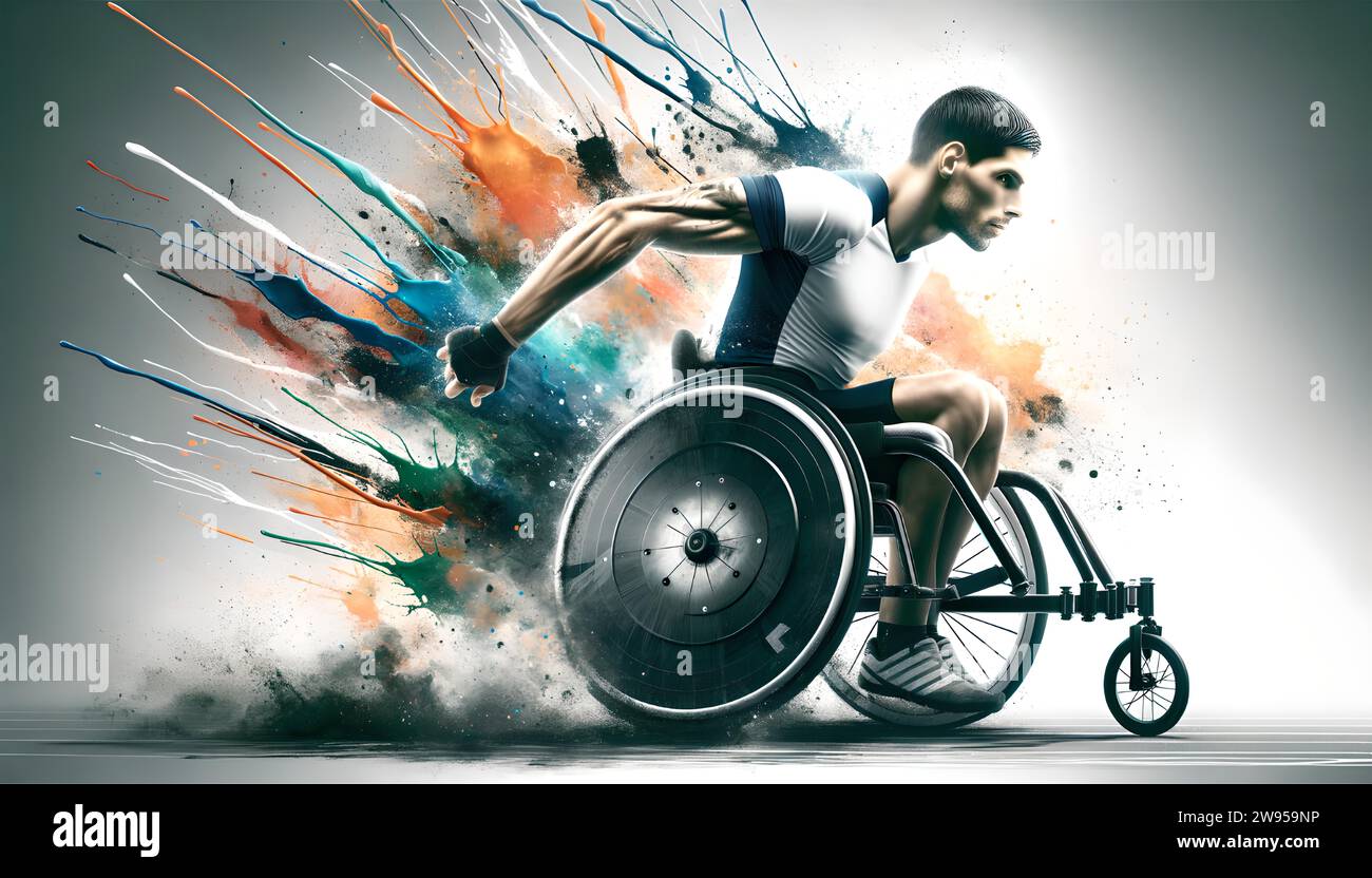 an athlete in the midst of parasport action, their dynamic movement