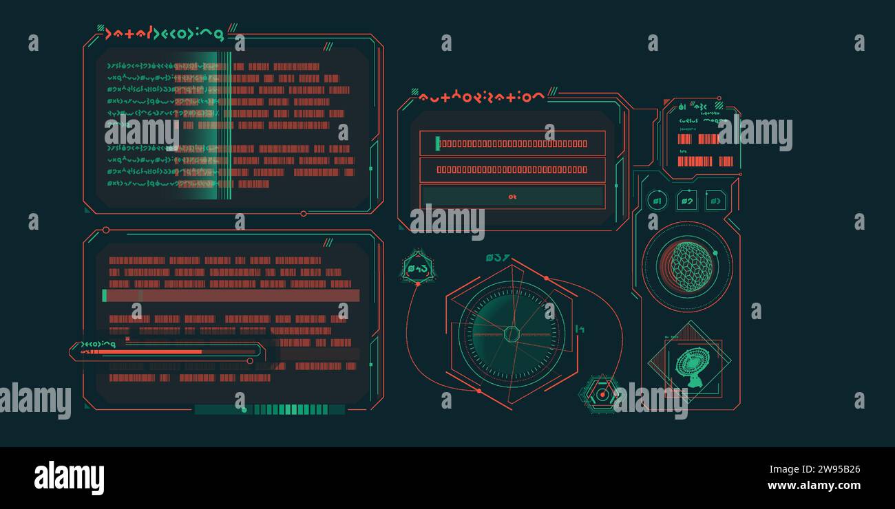 Sci-fi HUD interface for data research Stock Vector Image & Art - Alamy