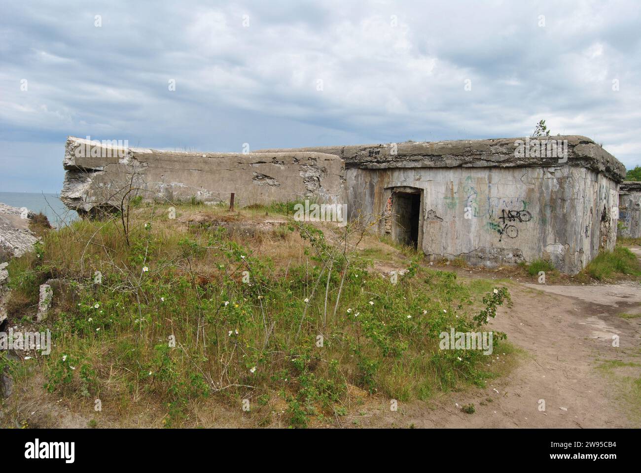 Ruins of the czarist era Northern Forts in Liepaja, Latvia on the Baltic Sea Stock Photo