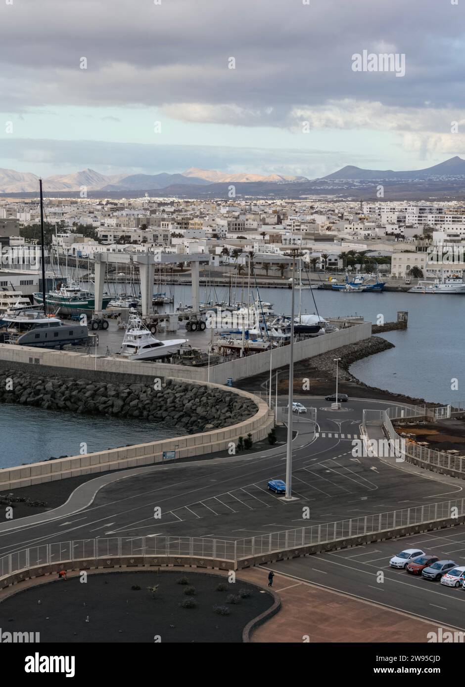 Views of the cruise port and harbour at Muelle de Cruseros, Arrecife, Lanzarote, Canary Islands, Spain Stock Photo