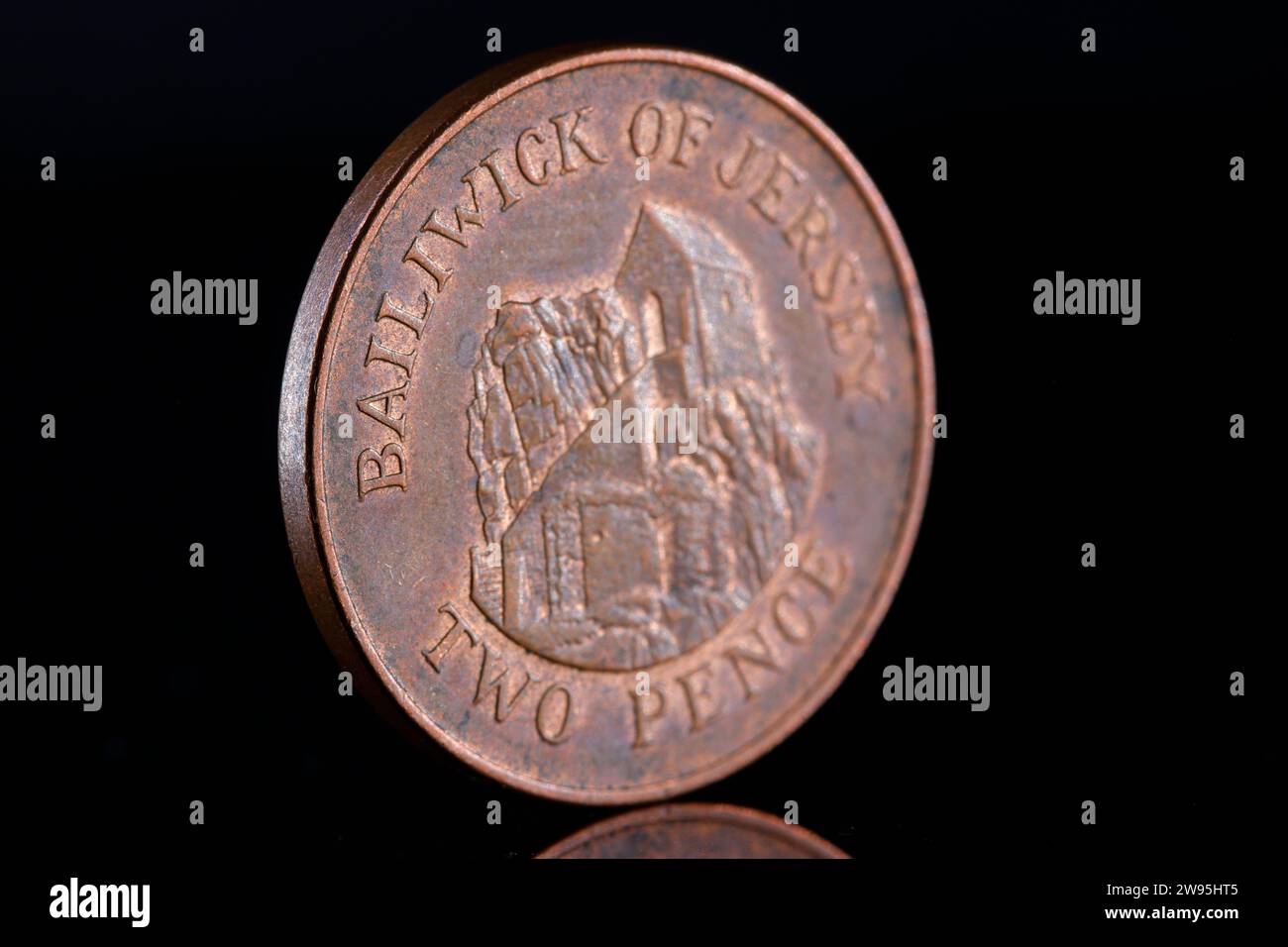 Bailiwick of jersey two pence coin hi res stock photography and