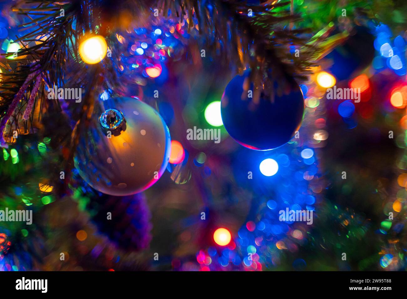 Kammlach, Bavaria, Germany December 24, 2023 A colorfully decorated