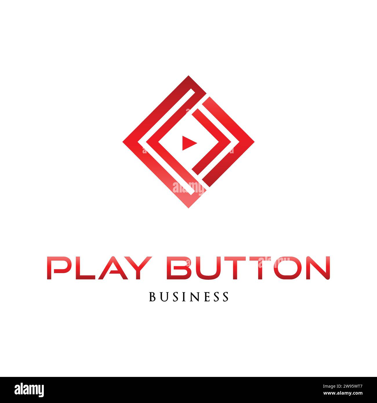 Play Button Icon Logo Design Template Stock Vector