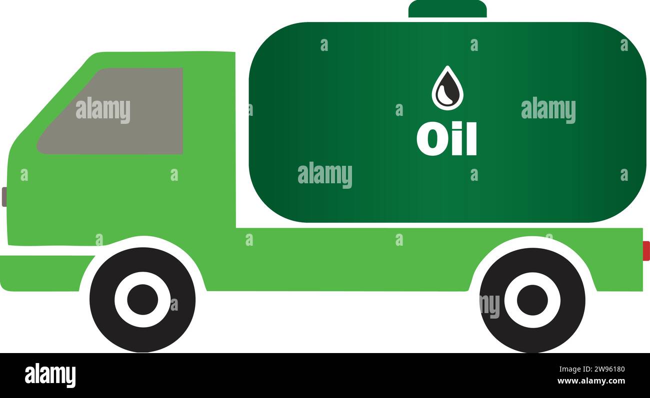 Oil Truck tanker icon color | Gasoline fuel truck | oil and gas tanker icon Stock Vector