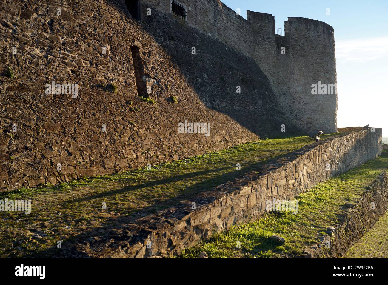 Bastions and ramparts of the Castle of Abrantes, northern side with the