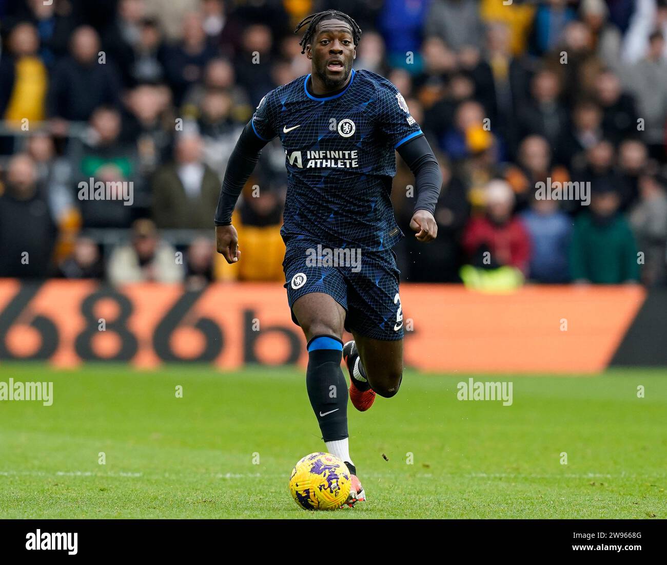 Wolverhampton, UK. 24th Dec, 2023. Axel Disasi of Chelsea during the Premier League match at Molineux, Wolverhampton. Picture credit should read: Andrew Yates/Sportimage Credit: Sportimage Ltd/Alamy Live News Stock Photo