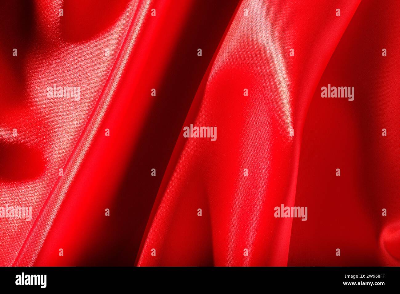 Background with red silk fabric Stock Photo