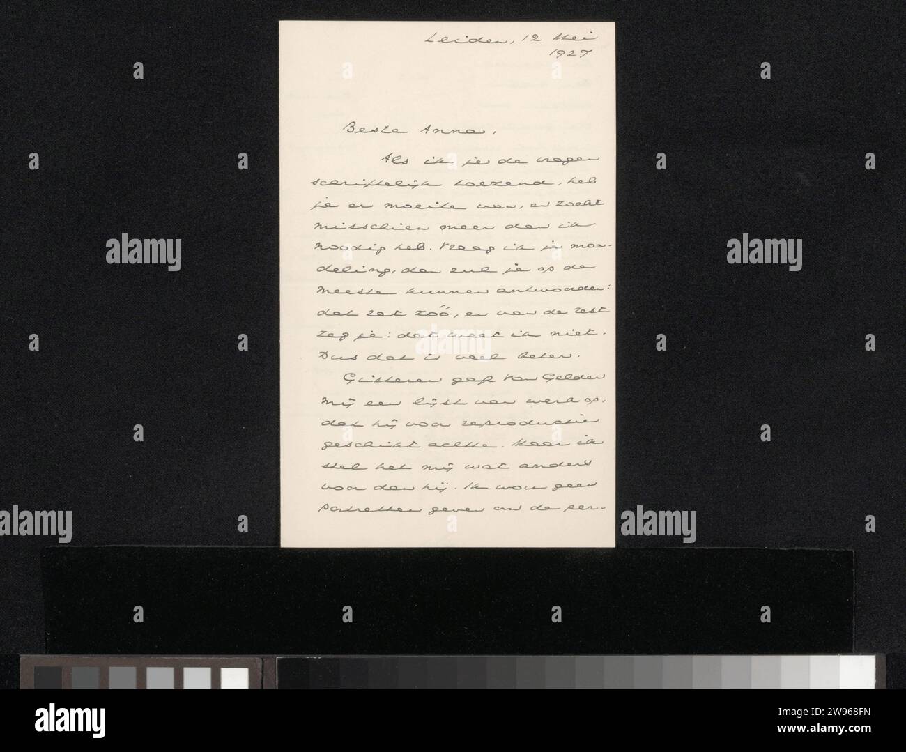 Letter to Anna Dorothea Dirks, Johan Huizinga, 1927 letter Leiden paper ...