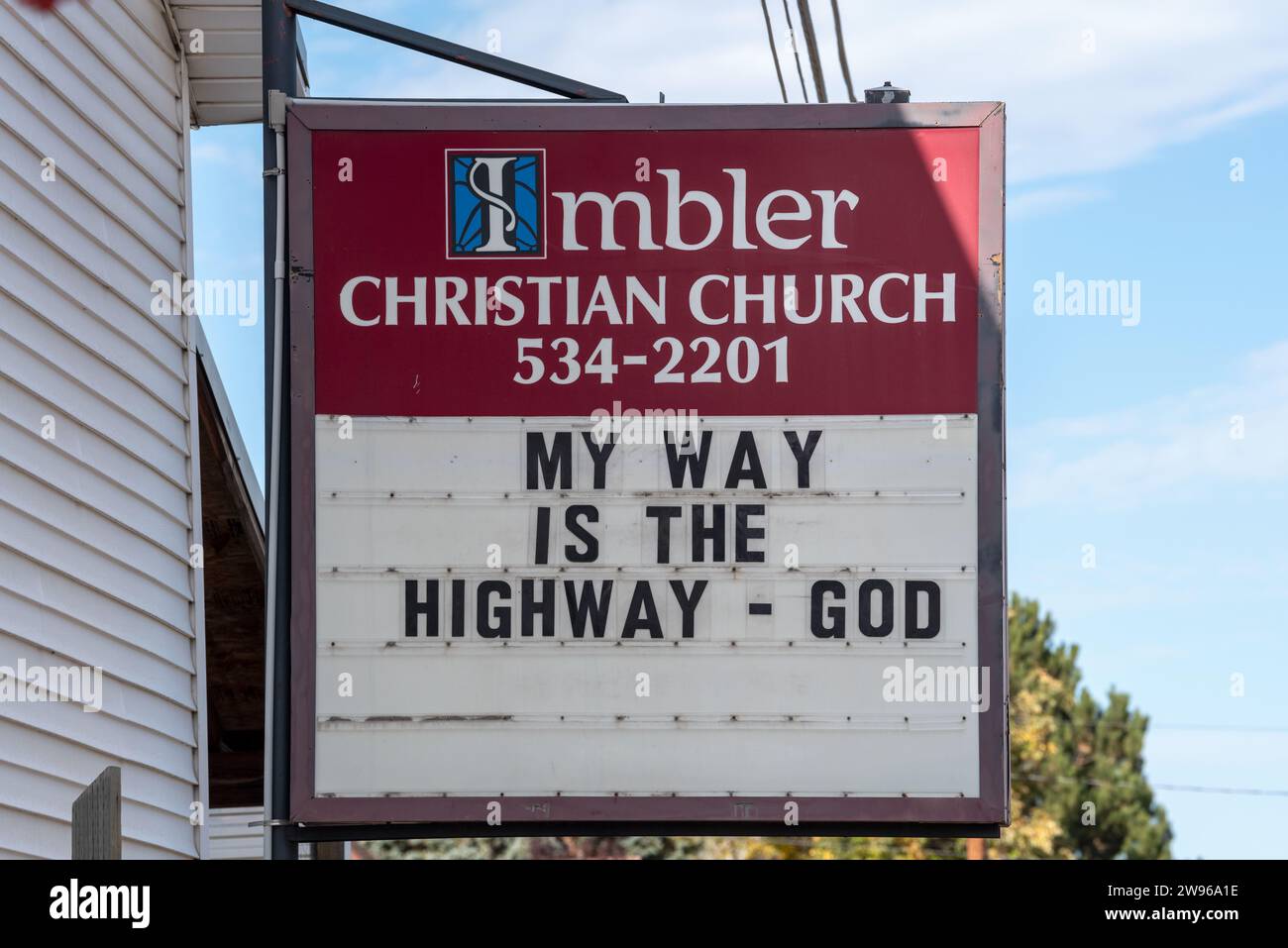 Church sign, Imbler, Oregon Stock Photo Alamy