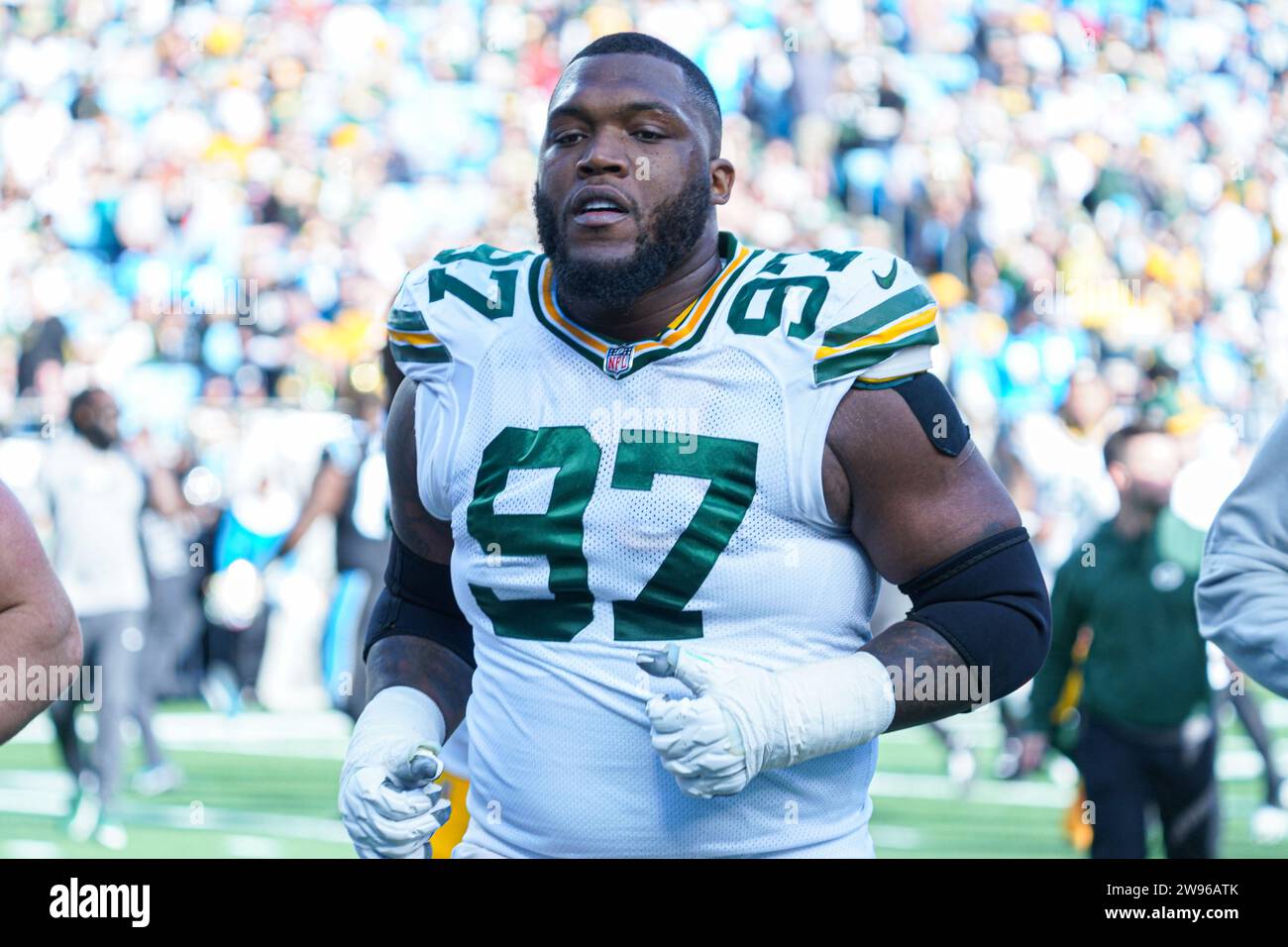 Charlotte, North Carolina, USA, December 24, 2023, Green Bay Packers player Kenny Clark #97 at Bank of America Stadium. (Photo Credit: Marty Jean-Louis/Alamy Live News Stock Photo