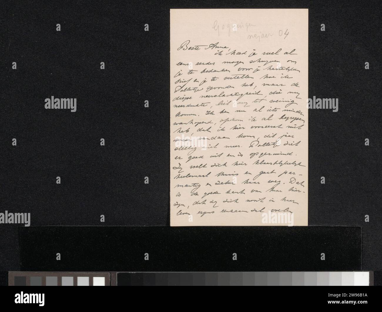 Letter to Anna Dorothea Dirks, Wally Moes, 1904 letter Augsburg paper ...