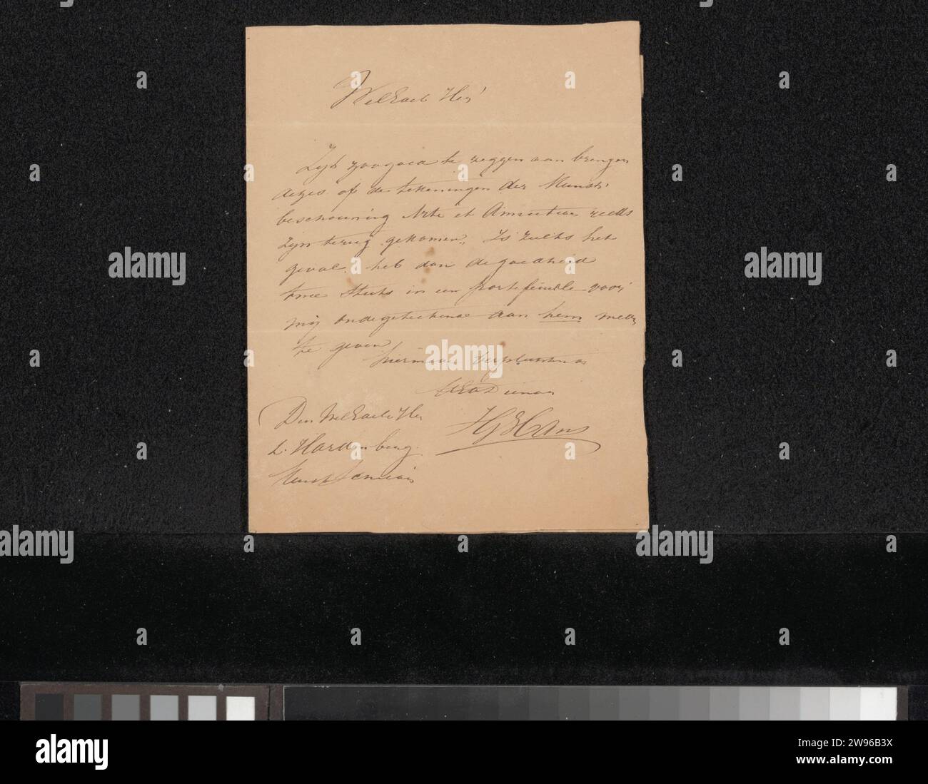 Letter to Lambertus Hardenberg, Josefus Gerardus Hans, 1836 - 1891 ...