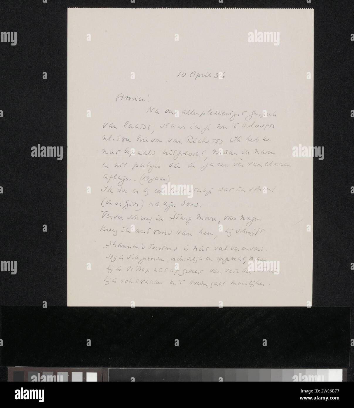 Letter to Anonymous, Richard Nicolaüs Roland Holst, 1936 letter paper ...