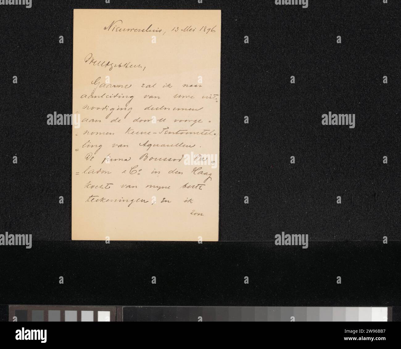 Letter to Anonymous, Nicolaas Bastert, 1896 letter New -louse paper ...