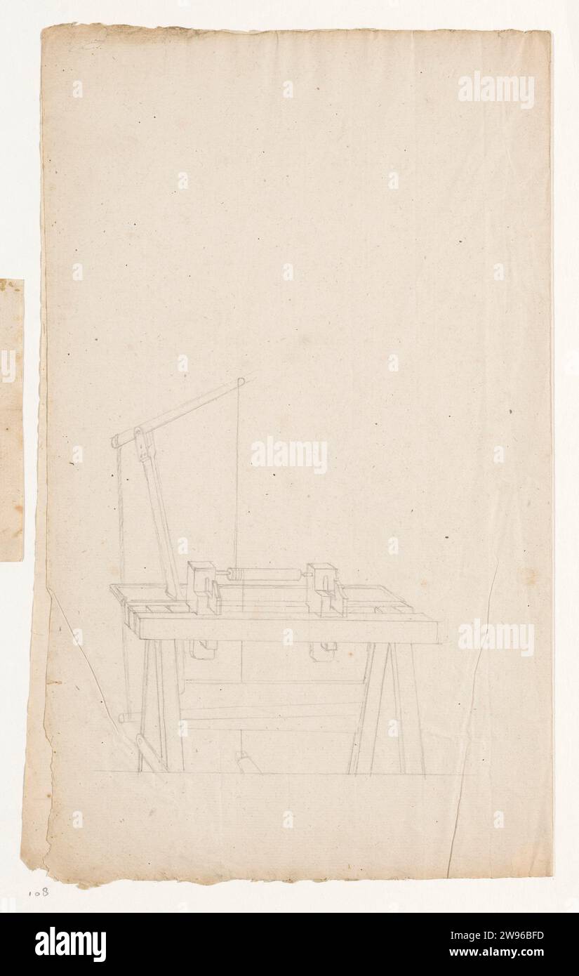 Houten Machine, Jan Brandes, 1787 - 1808 drawing Double folded leaf ...