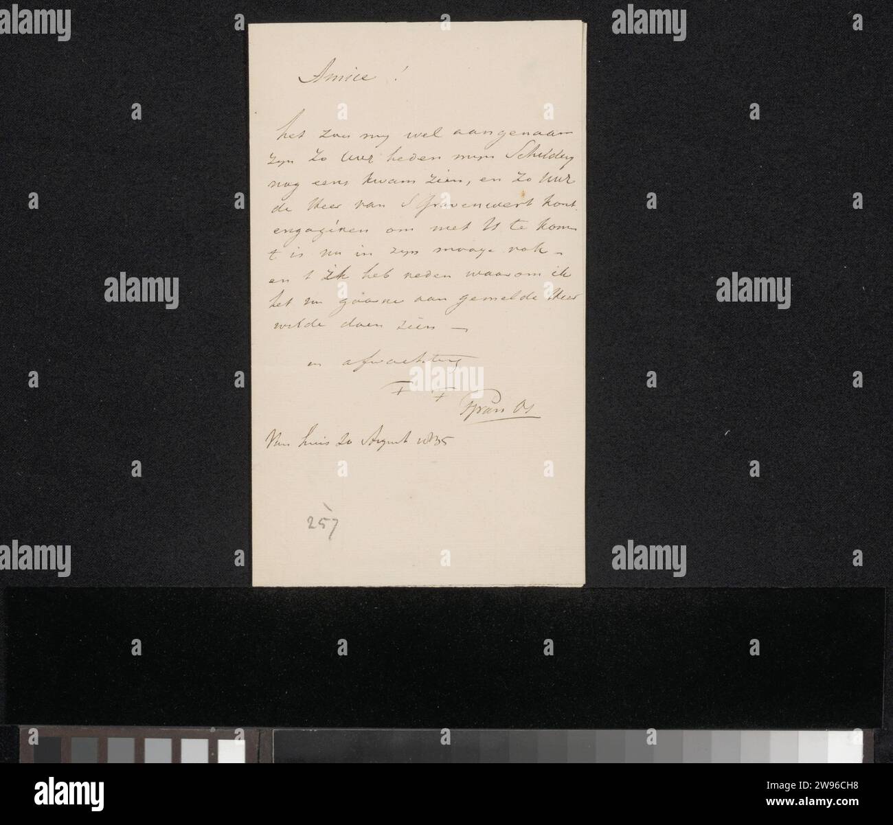 Letter to Jean Zacherie Mazel, Pieter Gerardus van Os, 1835 letter ...