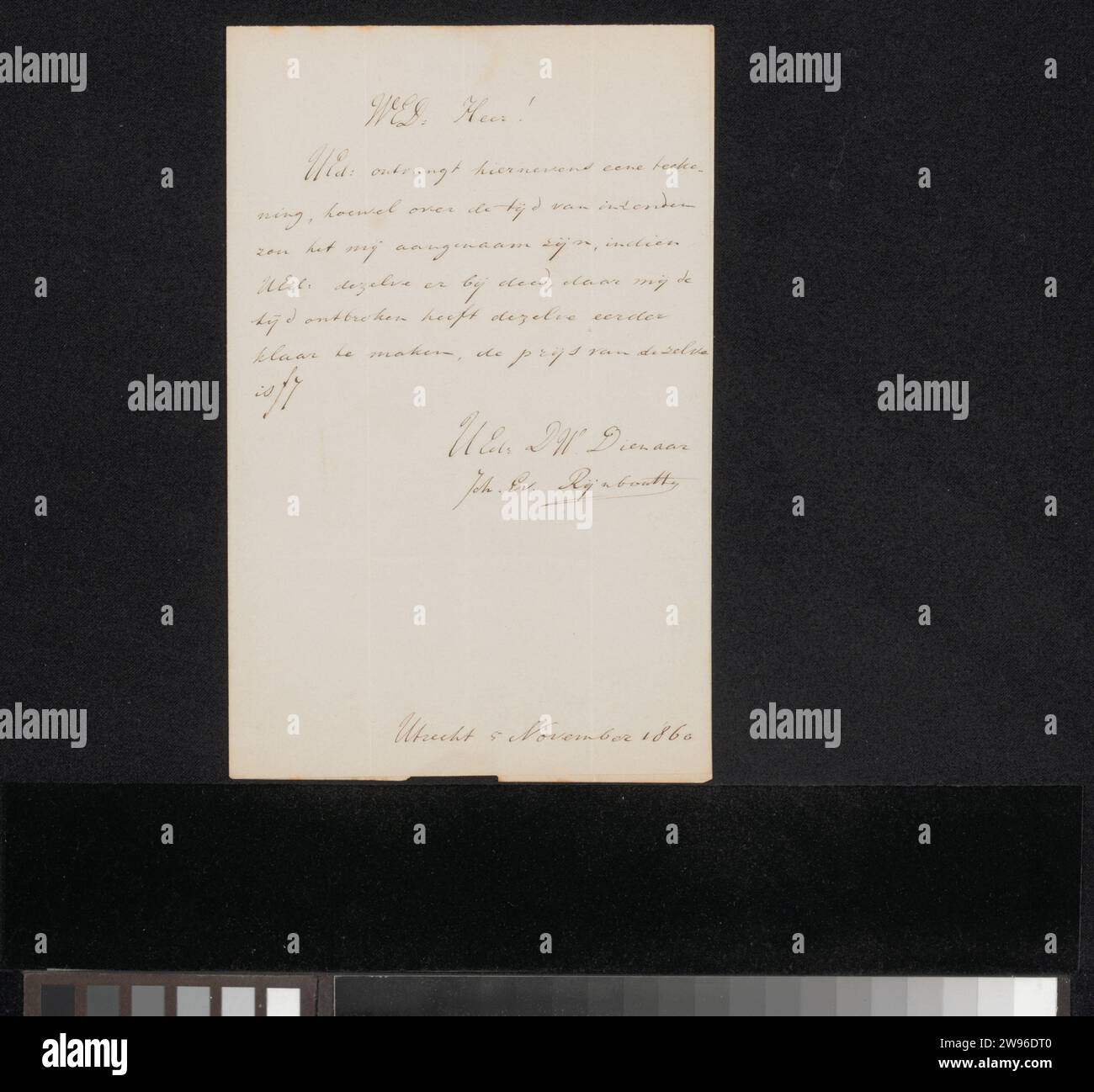 Letter to Pieter Lost from Themaat, Johannes Everhardus Rijnboutt, 1860 ...