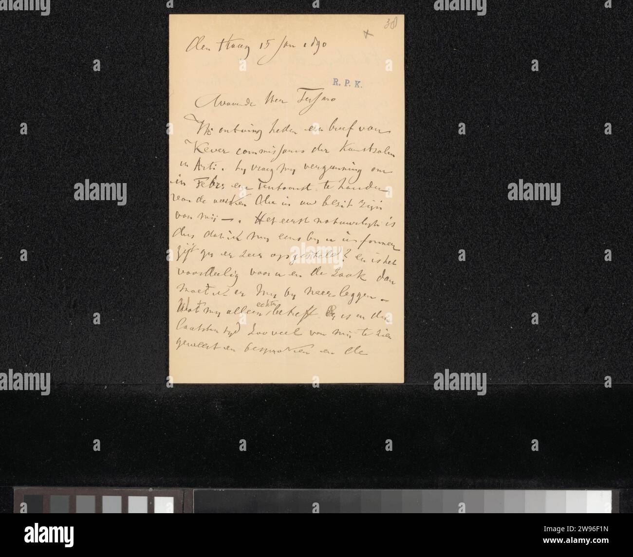 Letter to Filippo Tessaro, Jozef Israëls, 1890 letter The Hague paper ...
