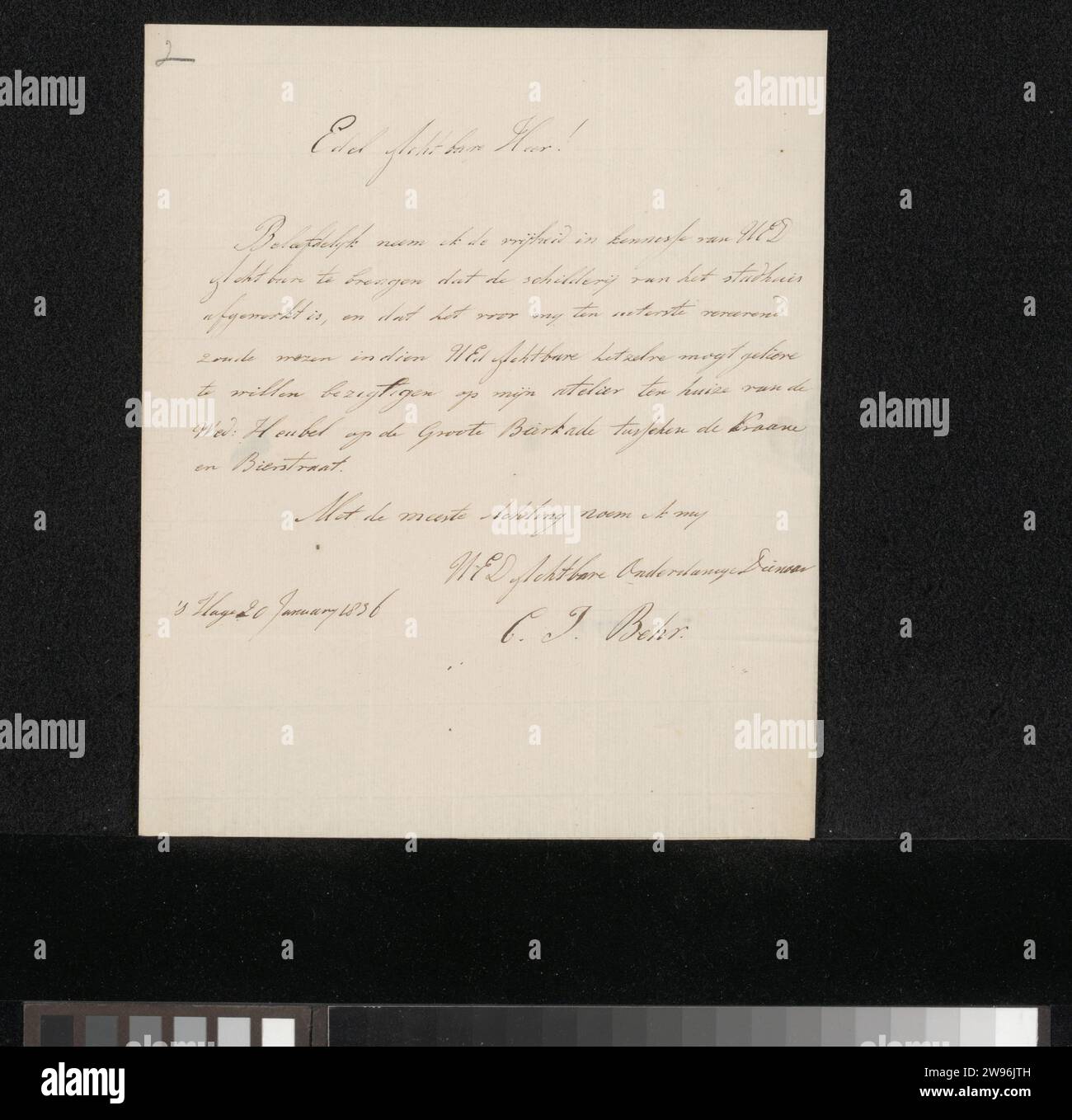 Letter to Lodewijk Constantijn Rabo Copes van Cattenburch, Carel ...