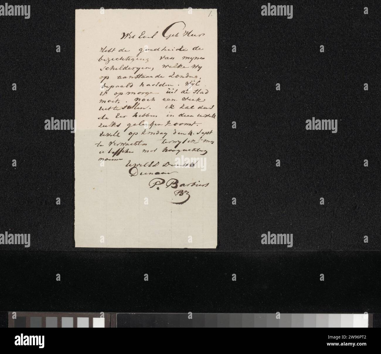 Letter to Anonymous, Pieter Bartholomeusz. Barbiers, 1782 - 1837 letter ...