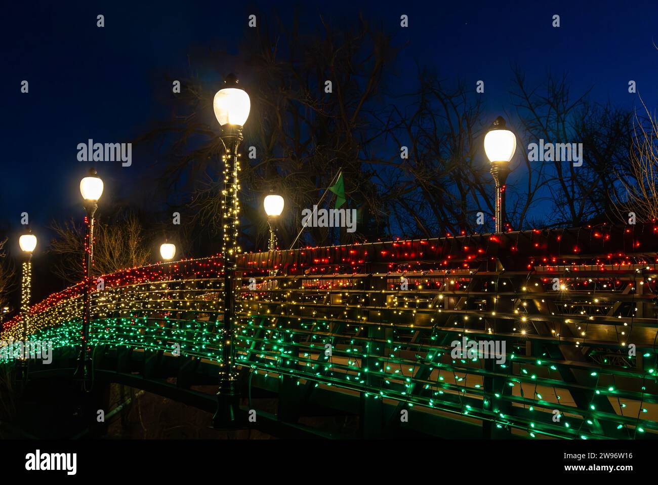 Christmas lights festival and celebration in downtown Golden, Colorado