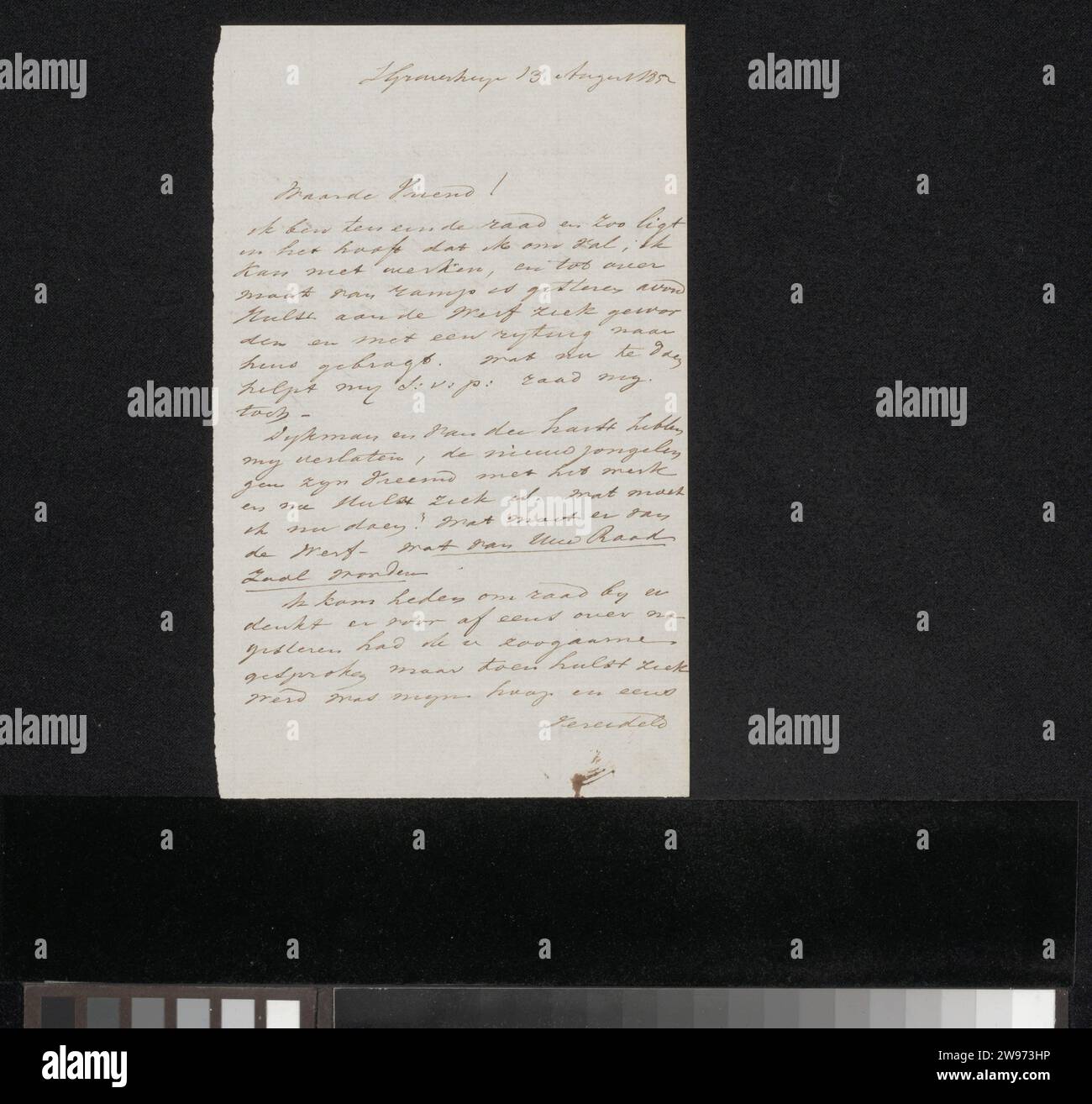 Letter to Anonymous, Zeger Reijers (Architect), 1852 letter The Hague ...