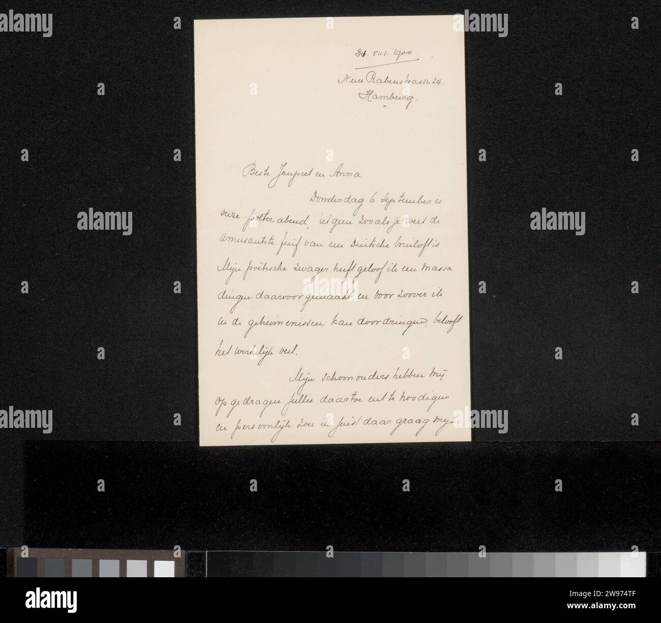 Letter to Jan Veth and Anna Dorothea Dirks, André Jolles, 1900 letter ...