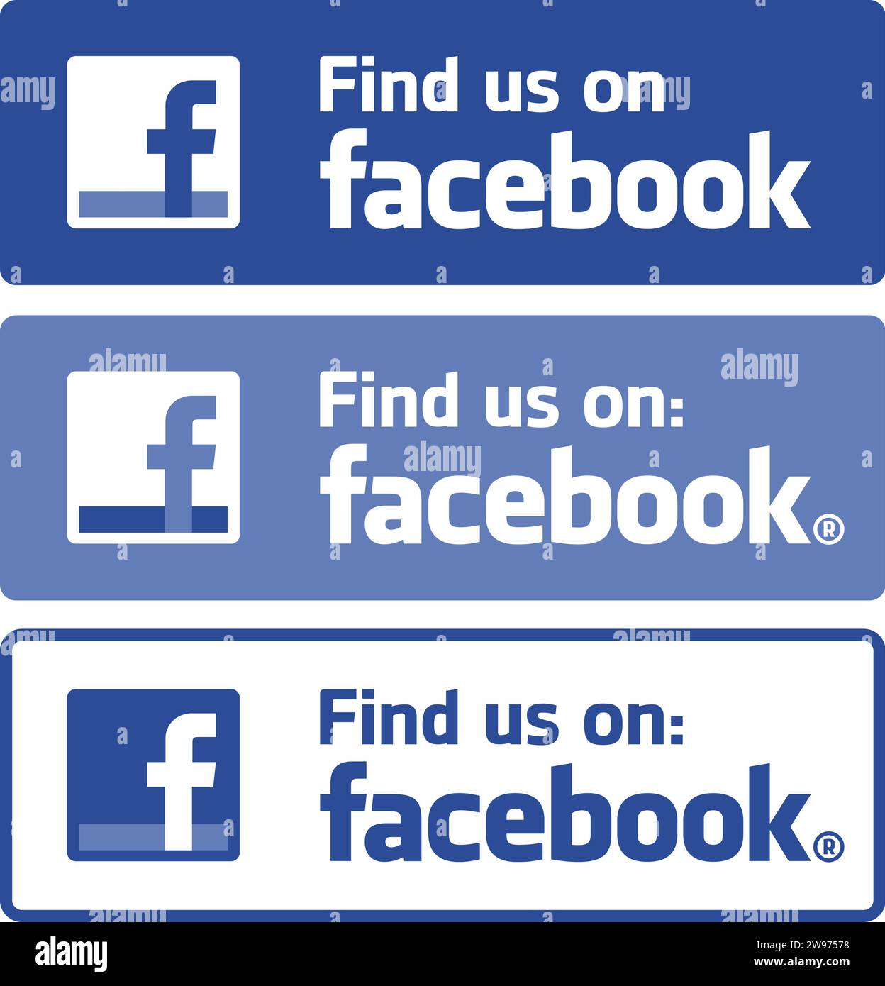 Find us on Facebook sign in Vector Facebook App sign Stock Vector