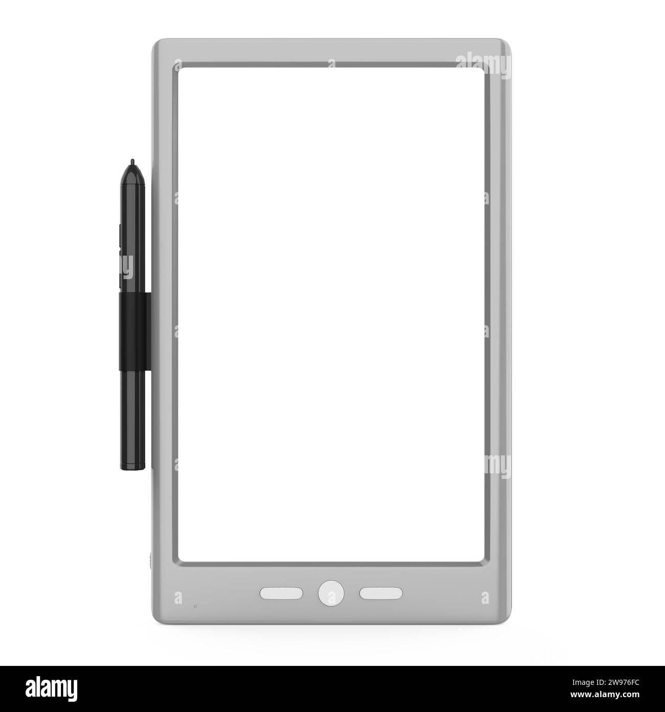 Tablet Computer Stand with Blank Screen Isolated Stock Photo