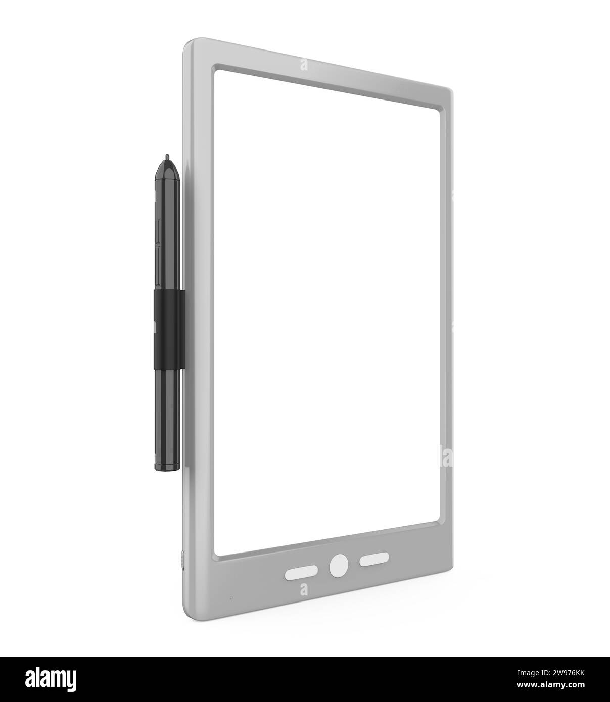 Tablet Computer Stand with Blank Screen Isolated Stock Photo