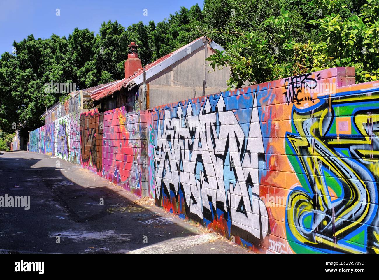 Perth: Street art along Mereny Lane, Highgate, Perth, Western Australia Stock Photo
