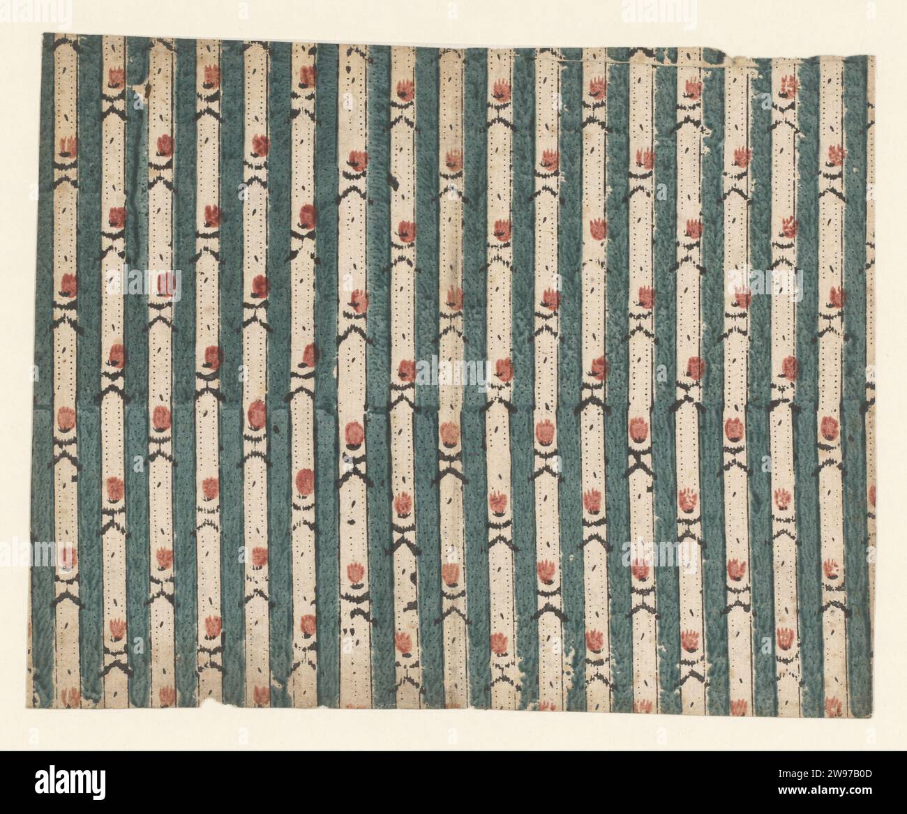 Leaf with flour and solid lanes, anonymous, c. 1700 - c. 1850 Leaf with ...