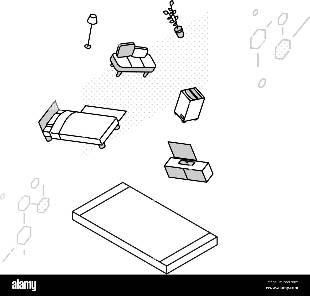 AR app to place furniture with DX images and moving considerations