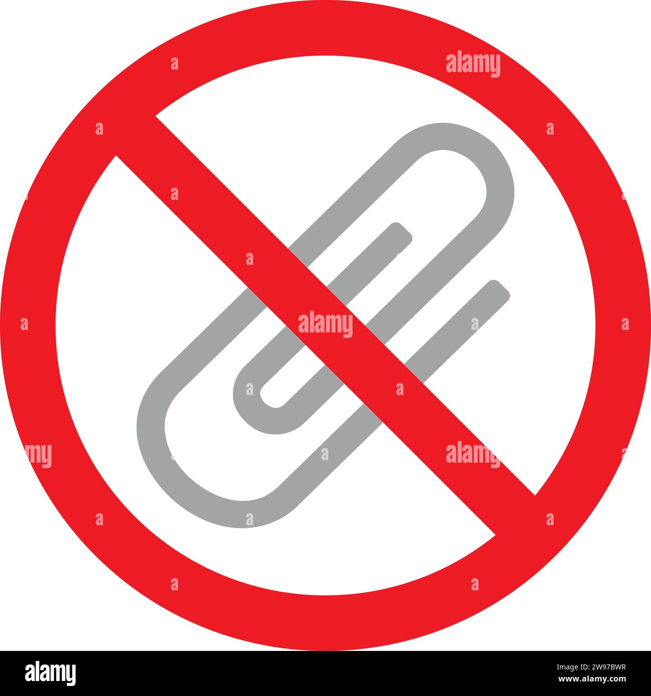 No Attachment sign color vector | No Attachment file | No Clip sign ...